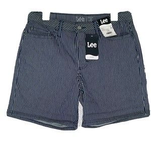 LEE Regular Fit Railroad STRIPE Mid-Rise DENIM short Women's Size 12M NEW w/tags